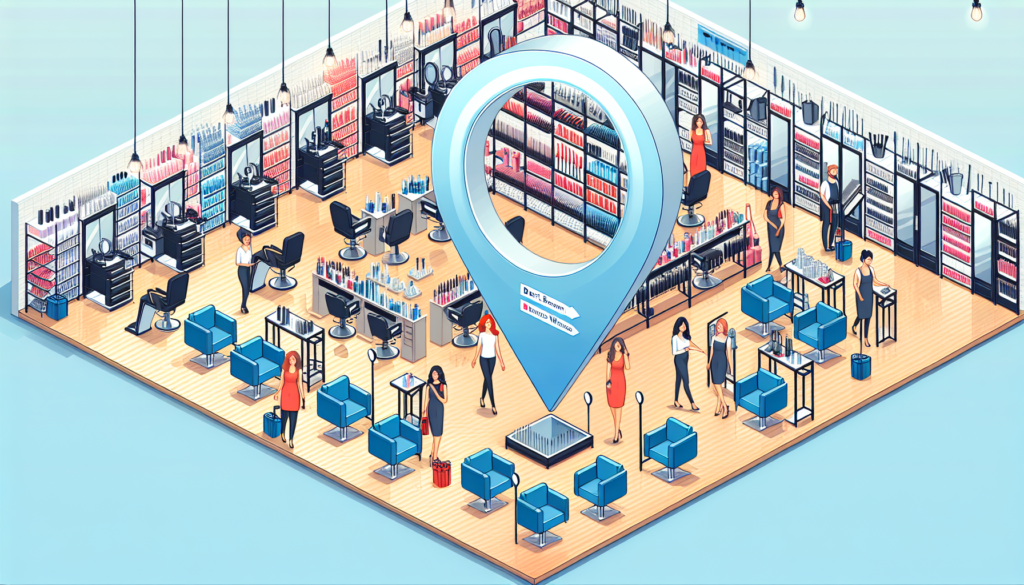 Create an image showcasing a modern salon equipment warehouse, filled with a wide variety of high-quality hair styling tools, chairs, mirrors, and beauty supplies neatly organized. The warehouse shoul